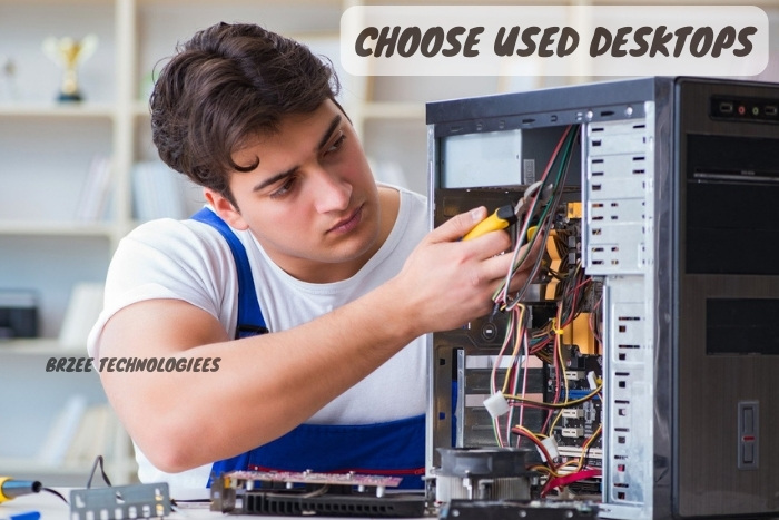 Skilled technician at BrZee Technologiees in Gandhipuram, Coimbatore, carefully refurbishing a used desktop computer, highlighting the meticulous care and expertise offered for those choosing used desktops from our trusted computer sales and service provider