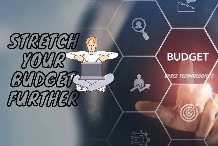 Maximize your tech budget with BrZee Technologiees in Gandhipuram, Coimbatore, featuring strategic financial planning for IT solutions, highlighted by a confident individual balancing a laptop, symbolic of our affordable and cost-effective computer services