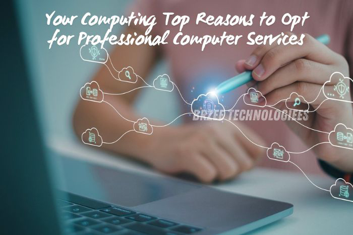 Expert at BrZee Technologiees in Gandhipuram, Coimbatore, enhancing laptop performance through professional computer services, depicted with virtual connectivity icons, emphasizing the top reasons to choose expert tech support for your computing needs