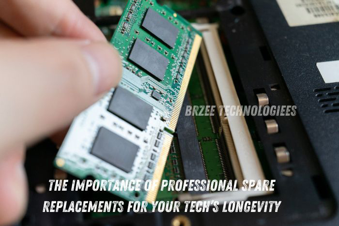 Technician at BrZee Technologiees in Gandhipuram, Coimbatore, expertly installing RAM modules to enhance computer performance, highlighting the importance of professional spare replacements for enhancing your tech's longevity