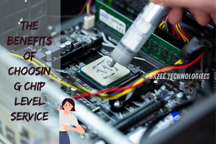 Discover the benefits of choosing chip level service at BrZee Technologiees in Gandhipuram, Coimbatore, featuring a technician applying thermal paste on a computer CPU to enhance performance and resolve hardware issues