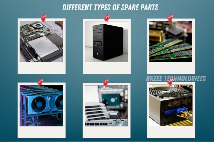 Explore different types of high-quality spare parts at BrZee Technologiees in Gandhipuram, Coimbatore, including motherboards, desktop cases, RAM modules, graphics cards, hard drives, and power supply units, for all your computer repair and upgrade needs