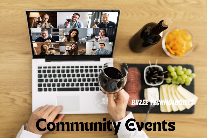 Virtual community event hosted by BrZee Technologiees in Gandhipuram, Coimbatore, where participants connect online using refurbished laptops while enjoying refreshments from the comfort of their homes